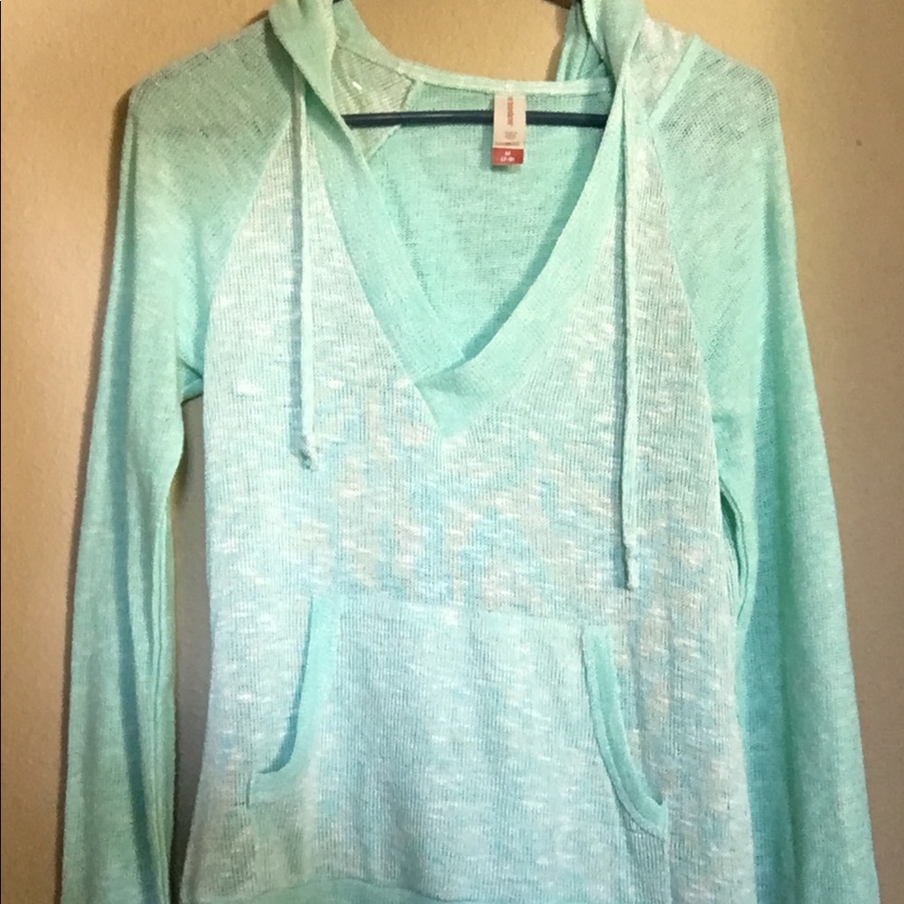 Mint V-Neck Hoodie